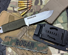 ROGAN Field Knife (RFK-PRO) Comes with sheath and belt clip.