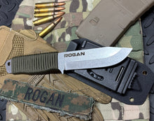 ROGAN Field Knife (RFK-PRO) Comes with sheath and belt clip.